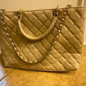 Cream Italian leather purse.